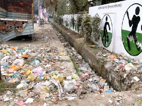 The drains were suffocating polythene